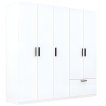 Interiax Kledingkast 'Siena' 5 Deuren En 1 Lade | Wit | 210x225x54 cm miniatuur