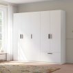 Interiax Kledingkast 'Siena' 5 Deuren En 1 Lade | Wit | 210x225x54 cm miniatuur