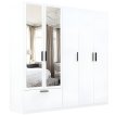 Interiax Kledingkast 'Siena' 5 Deuren, 1 Lade En 2 Spiegels | Wit | 210x225x54 cm miniatuur