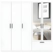 Interiax Kledingkast 'Siena' 5 Deuren, 1 Lade En 2 Spiegels | Wit | 210x225x54 cm miniatuur