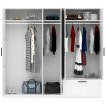 Interiax Kledingkast 'Siena' 5 Deuren, 1 Lade En 2 Spiegels | Wit | 210x225x54 cm miniatuur
