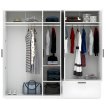 Interiax Kledingkast 'Siena' 5 Deuren, 1 Lade En 2 Spiegels | Wit | 210x225x54 cm miniatuur