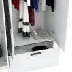 Interiax Kledingkast 'Siena' 5 Deuren, 1 Lade En 2 Spiegels | Wit | 210x225x54 cm miniatuur