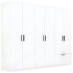 Interiax Kledingkast 'Siena' 6 Deuren En 1 Lade | Wit | 210x269,8x54 cm miniatuur