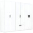 Interiax Kledingkast 'Siena' 6 Deuren En 1 Lade | Wit | 210x269,8x54 cm miniatuur