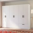 Interiax Kledingkast 'Siena' 6 Deuren En 1 Lade | Wit | 210x269,8x54 cm miniatuur