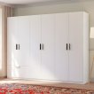 Interiax Kledingkast 'Siena' 6 Deuren En 1 Lade | Wit | 210x269,8x54 cm miniatuur