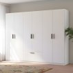 Interiax Kledingkast 'Siena' 6 Deuren En 1 Lade | Wit | 210x269,8x54 cm miniatuur