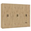 Interiax Wardrobe 'Siena' 6 Doors and 1 Drawer | Artisan Oak | 210x269.8x54 cm thumbnail
