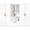 Interiax Kledingkast 'Siena' 6 Deuren, 1 Lade En 2 Spiegels | Wit | 210x269,8x54 cm miniatuur