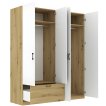 Interiax Kledingkast 'Lucca' 4 Deuren En 1 Lade | Wit/Artisan Eik | 210x180,4x54 cm miniatuur