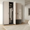Interiax Kledingkast 'Lucca' 4 Deuren En 1 Lade | Antraciet/Cashmere | 210x180,4x54 cm miniatuur