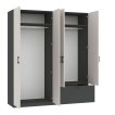 Interiax Kledingkast 'Lucca' 4 Deuren En 1 Lade | Antraciet/Cashmere | 210x180,4x54 cm miniatuur