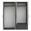 Interiax Kledingkast 'Lucca' 4 Deuren En 1 Lade | Antraciet/Cashmere | 210x180,4x54 cm miniatuur