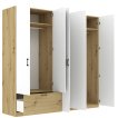 Interiax Kledingkast 'Lucca' 5 Deuren En 1 Lade | Wit/Artisan Eik | 210x225x54 cm miniatuur