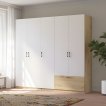Interiax Kledingkast 'Lucca' 5 Deuren En 1 Lade | Wit/Artisan Eik | 210x225x54 cm miniatuur