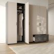 Interiax Kledingkast 'Lucca' 5 Deuren En 1 Lade | Antraciet/Cashmere | 210x225x54 cm miniatuur