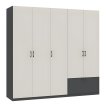 Interiax Kledingkast 'Lucca' 5 Deuren En 1 Lade | Antraciet/Cashmere | 210x225x54 cm miniatuur