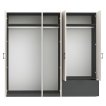 Interiax Kledingkast 'Lucca' 5 Deuren En 1 Lade | Antraciet/Cashmere | 210x225x54 cm miniatuur