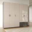 Interiax Kledingkast 'Lucca' 5 Deuren En 1 Lade | Antraciet/Cashmere | 210x225x54 cm miniatuur