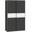 Interiax Kledingkast 'Bari' 2 Deuren | Antraciet/Wit | 204,5x122,4x60,3 cm miniatuur