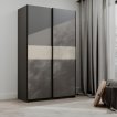 Interiax Kledingkast 'Bari' 2 Deuren | Antraciet/Cashmere | 204,5x122,4x60,3 cm miniatuur