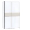 Interiax Kledingkast 'Bari' 2 Deuren | Wit/Cashmere | 204,5x122,4x60,3 cm miniatuur