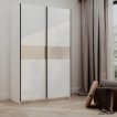 Interiax Kledingkast 'Bari' 2 Deuren | Wit/Cashmere | 204,5x122,4x60,3 cm miniatuur