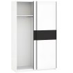Interiax Kledingkast 'Bari' 2 Deuren | Wit/Antraciet | 204,5x122,4x60,3 cm miniatuur