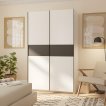 Interiax Kledingkast 'Bari' 2 Deuren | Wit/Antraciet | 204,5x122,4x60,3 cm miniatuur