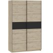 Interiax Kledingkast 'Bari' 2 Deuren | Artisan Eik/Antraciet | 204,5x122,4x60,3 cm miniatuur