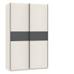 Interiax Kledingkast 'Bari' 2 Deuren | Cashmere/Antraciet | 204,5x122,4x60,3 cm miniatuur