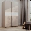 Interiax Kledingkast 'Bari' 2 Deuren | Cashmere/Wit | 204,5x122,4x60,3 cm miniatuur