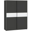 Interiax Kledingkast 'Bari' 2 Deuren | Antraciet/Wit | 204,5x150,6x60,3 cm miniatuur