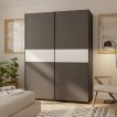 Interiax Kledingkast 'Bari' 2 Deuren | Antraciet/Wit | 204,5x150,6x60,3 cm miniatuur