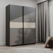Interiax Kledingkast 'Bari' 2 Deuren | Antraciet/Cashmere | 204,5x150,6x60,3 cm miniatuur