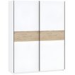 Interiax Kledingkast 'Bari' 2 Deuren | Wit/Artisan Eik | 204,5x150,6x60,3 cm miniatuur