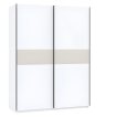 Interiax Kledingkast 'Bari' 2 Deuren | Wit/Cashmere | 204,5x150,6x60,3 cm miniatuur