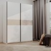 Interiax Kledingkast 'Bari' 2 Deuren | Wit/Cashmere | 204,5x150,6x60,3 cm miniatuur