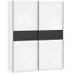 Interiax Kledingkast 'Bari' 2 Deuren | Wit/Antraciet | 204,5x150,6x60,3 cm miniatuur