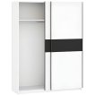 Interiax Kledingkast 'Bari' 2 Deuren | Wit/Antraciet | 204,5x150,6x60,3 cm miniatuur
