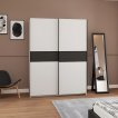 Interiax Kledingkast 'Bari' 2 Deuren | Wit/Antraciet | 204,5x150,6x60,3 cm miniatuur