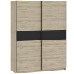 Interiax Kledingkast 'Bari' 2 Deuren | Artisan Eik/Antraciet | 204,5x150,6x60,3 cm miniatuur