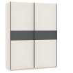 Interiax Kledingkast 'Bari' 2 Deuren | Cashmere/Antraciet | 204,5x150,6x60,3 cm miniatuur