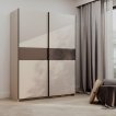Interiax Kledingkast 'Bari' 2 Deuren | Cashmere/Antraciet | 204,5x150,6x60,3 cm miniatuur