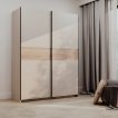 Interiax Kledingkast 'Bari' 2 Deuren | Cashmere/Artisan Eik | 204,5x150,6x60,3 cm miniatuur