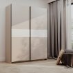 Interiax Kledingkast 'Bari' 2 Deuren | Cashmere/Wit | 204,5x150,6x60,3 cm miniatuur