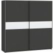 Interiax Kledingkast 'Bari' 2 Deuren | Antraciet/Wit | 204,5x200,2x60,3 cm miniatuur