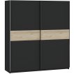 Interiax Kledingkast 'Bari' 2 Deuren | Antraciet/Artisan Eik | 204,5x200,2x60,3 cm miniatuur