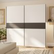 Interiax Kledingkast 'Bari' 2 Deuren | Wit/Antraciet | 204,5x200,2x60,3 cm miniatuur
